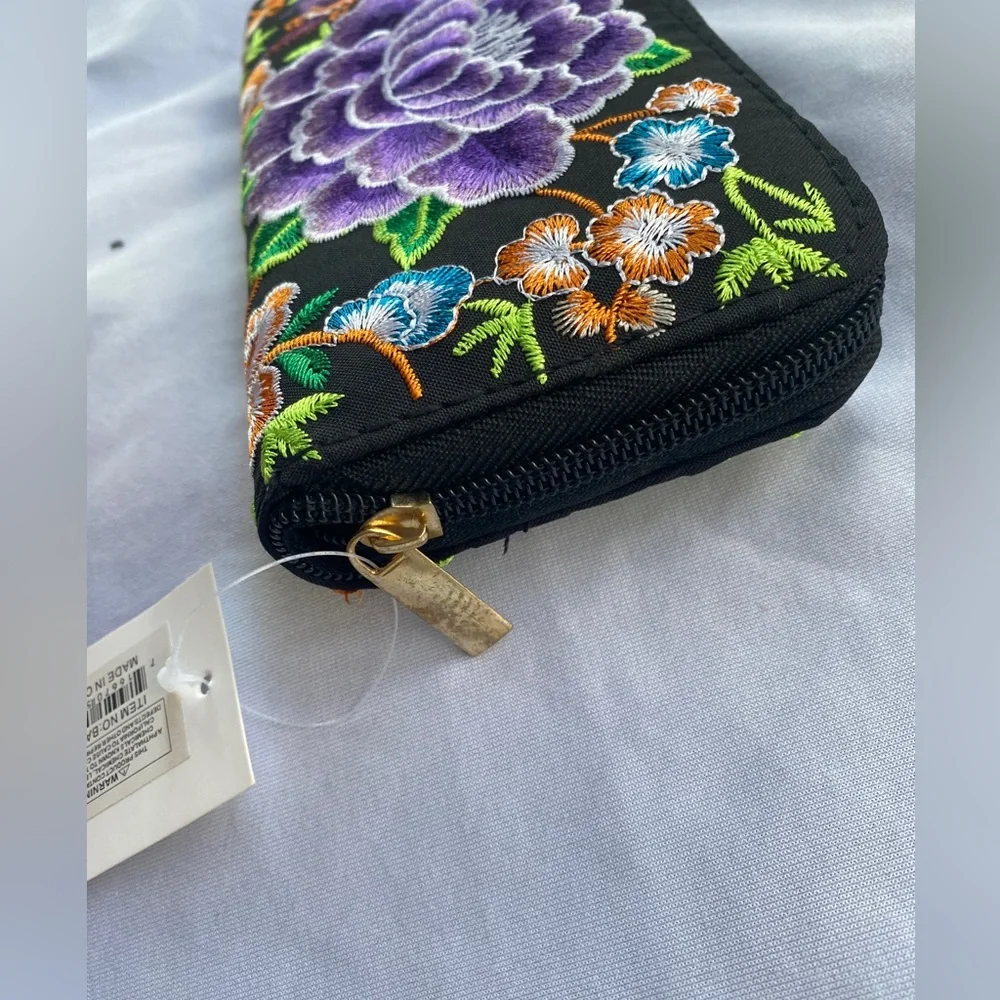 Purple Floral Embroidered‎ Women’s Wallet